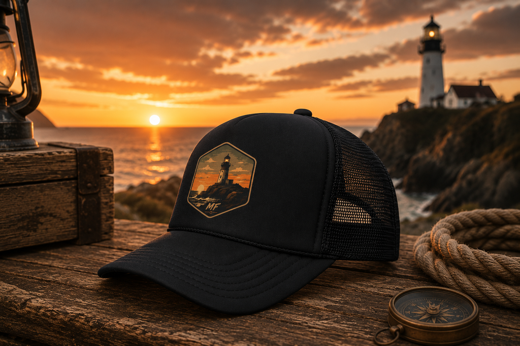 Casquette trucker à écusson Lighthouse | Casquette d'aventure côtière