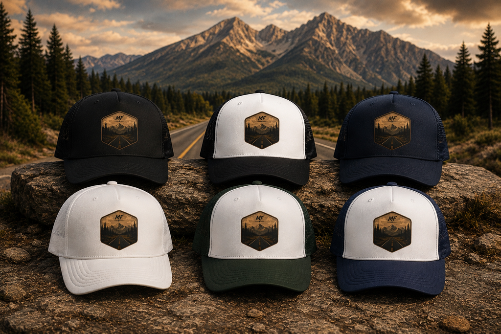 Mountain Road Patch Foam Trucker Hat | Outdoor Adventure Cap