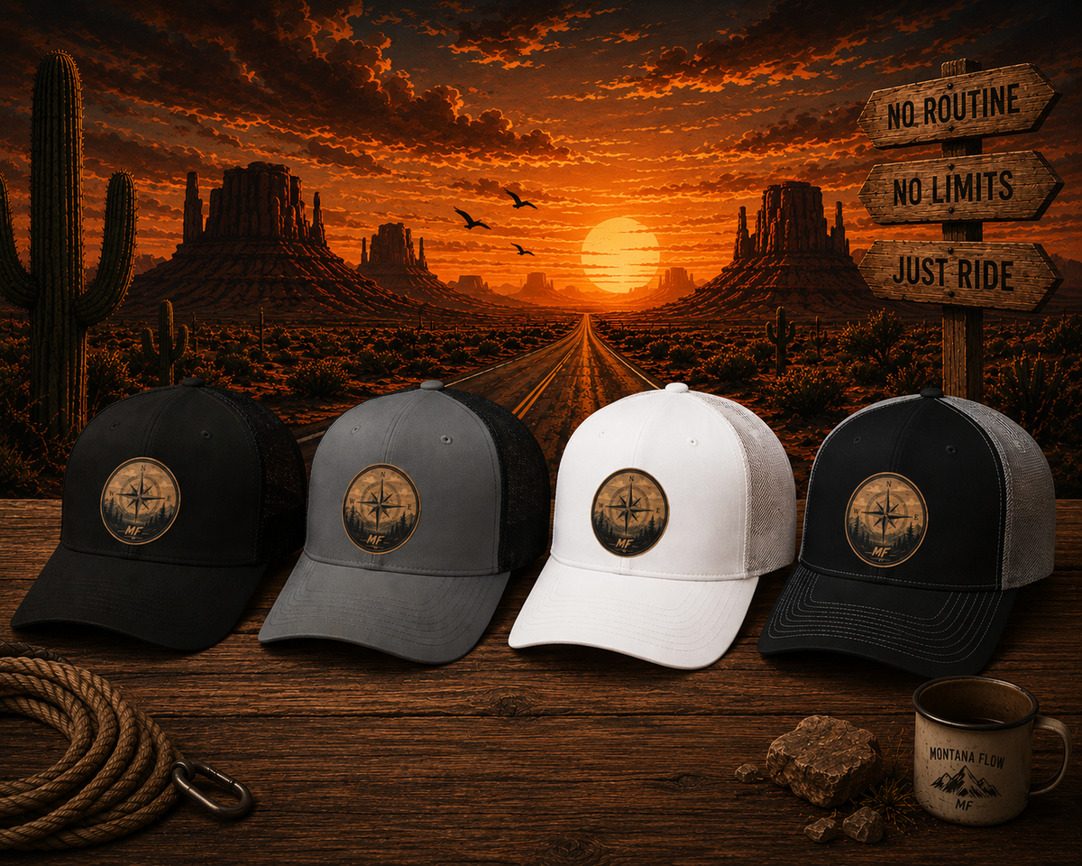 Compass Forest Patch Snapback Cap |  Mountain Outdoor Adventure Trucker Hat