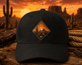 Mountain Sunset Patch Hat | Desert Landscape Cap, Outdoor Adventure Baseball Cap, Western Road Trip
