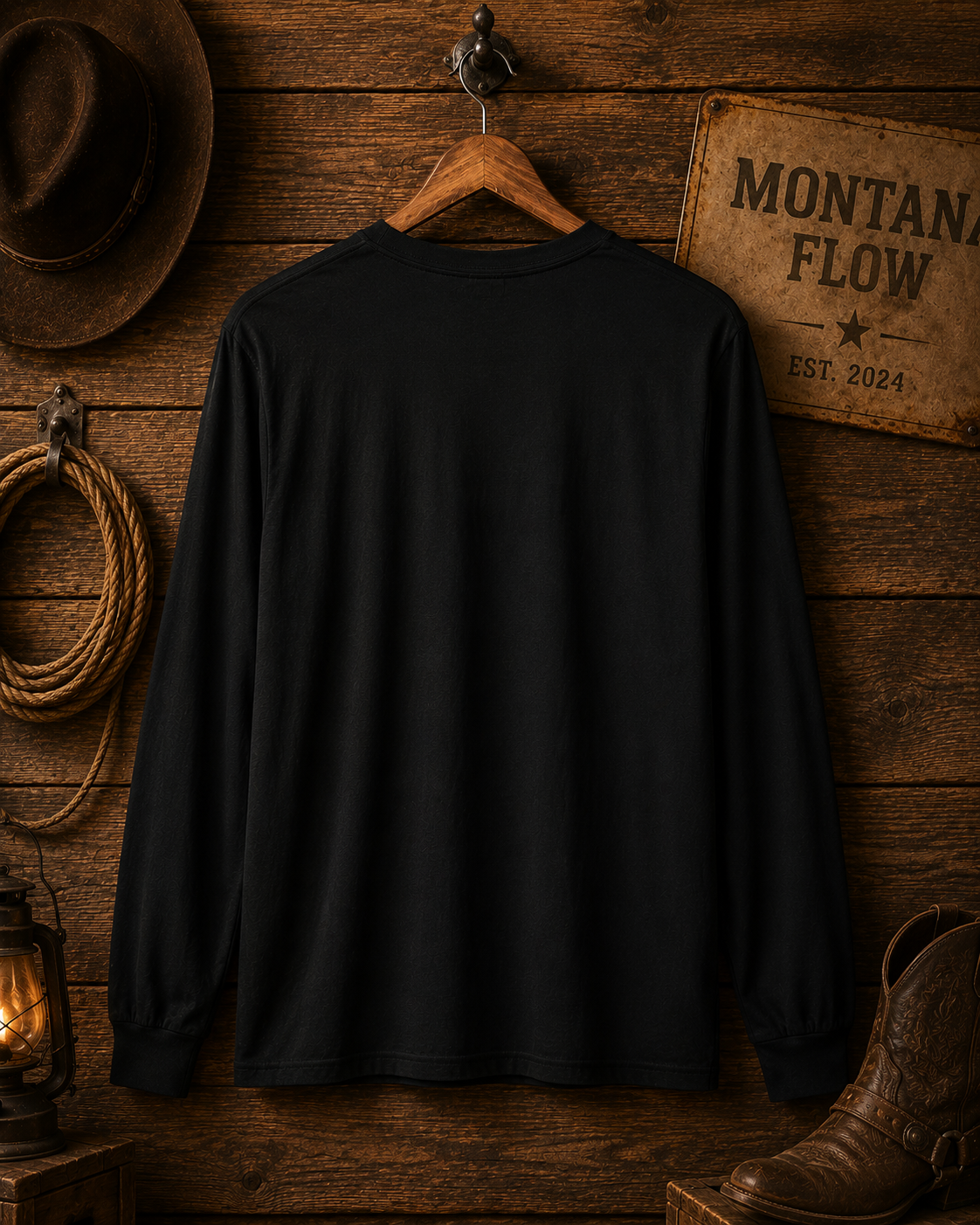 Live Wild Stay True Cowboy Hat Long Sleeve T-Shirt | Western Vintage Graphic Tee