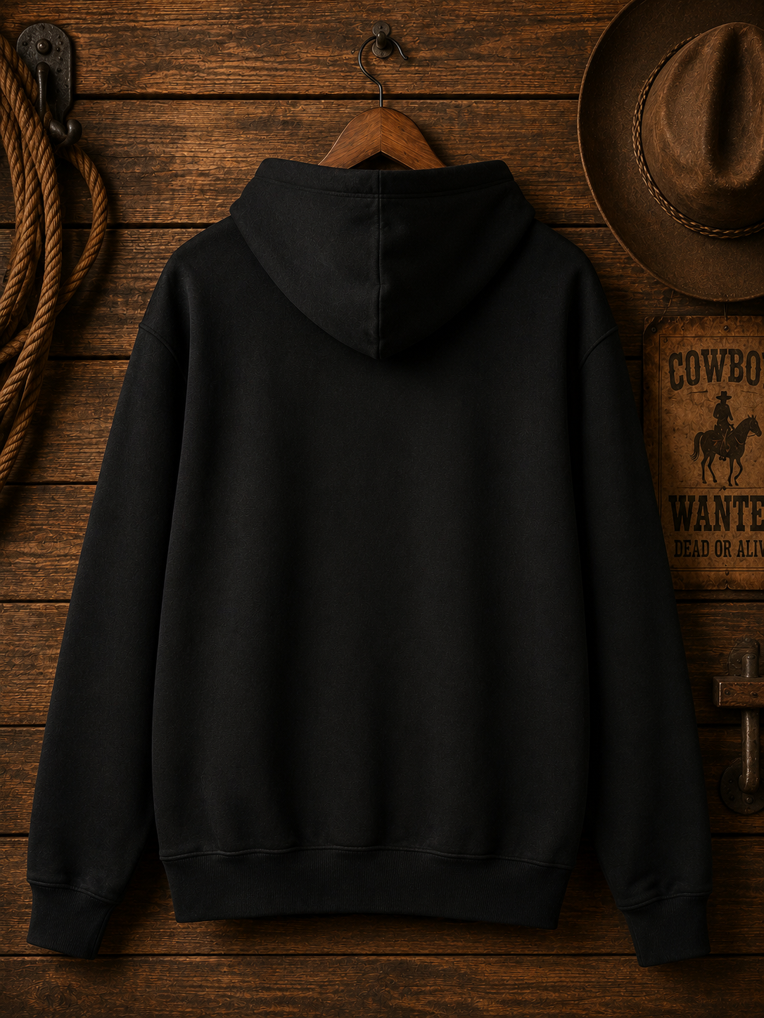 Live Wild Stay True Cowboy Hat Hoodie | Western Vintage Graphic Sweatshirt