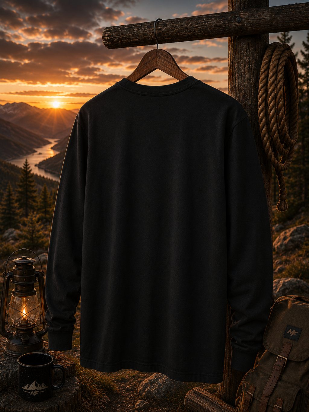 Chase the Horizon Long Sleeve Tee | Vintage Sunset Mountain Shirt