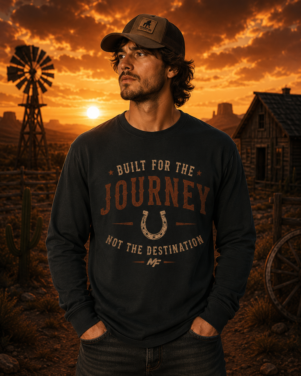 Built for the Journey Long Sleeve T-Shirt | Horseshoe Western Tee