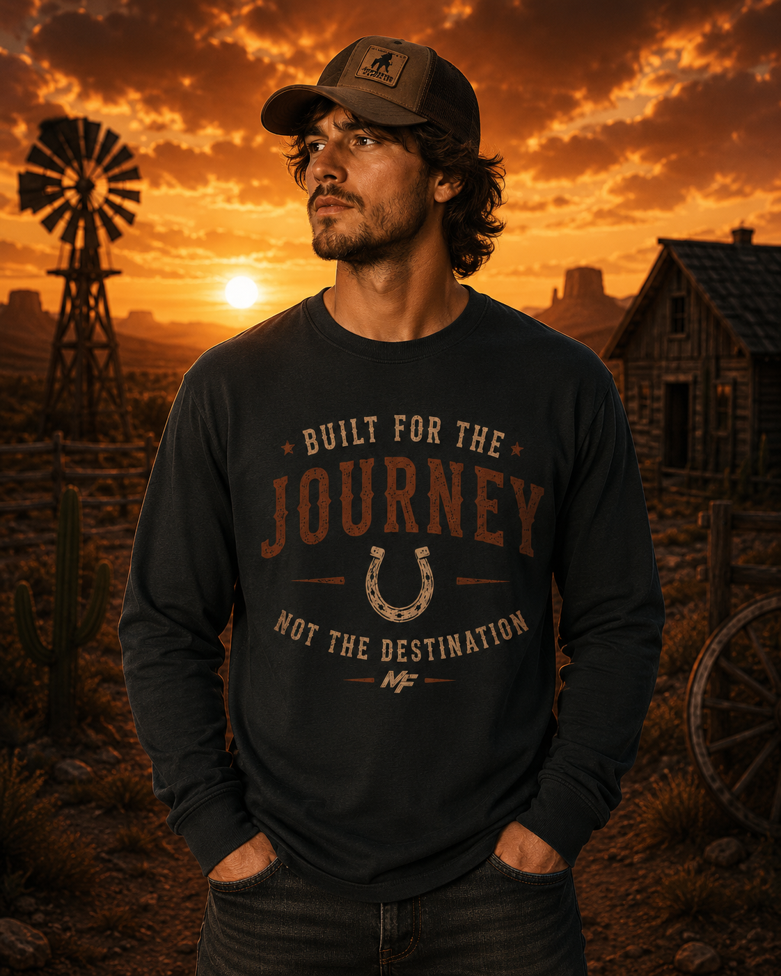 Built for the Journey Long Sleeve T-Shirt | Horseshoe Western Tee
