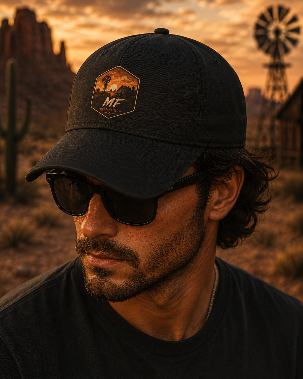 Mountain Sunset Patch Cap | Western Ranch Baseball Cap