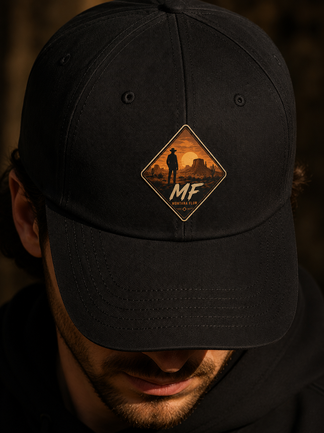 Western Cowboy Patch Dad Hat | Desert Sunset Cap