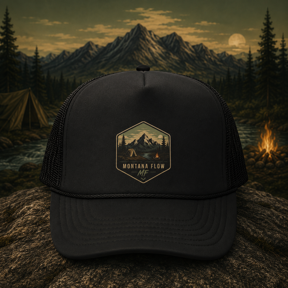 Mountain Patch Foam Trucker Hat | Montana Flow Outdoor Camping Cap