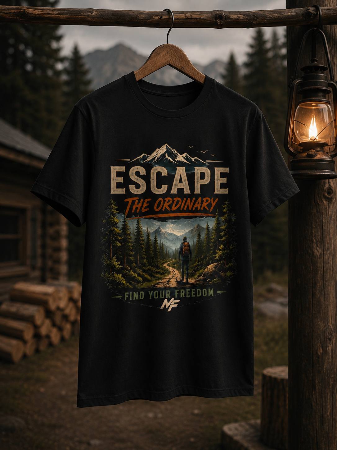 Escape the Ordinary T-Shirt | Mountain Hiking Adventure Graphic Tee