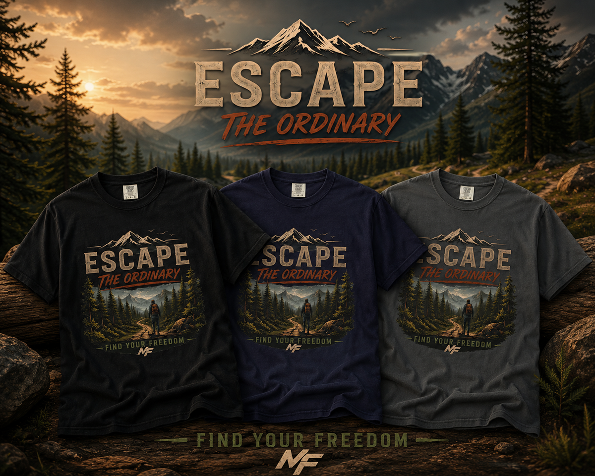 Escape the Ordinary T-Shirt | Mountain Hiking Adventure Graphic Tee