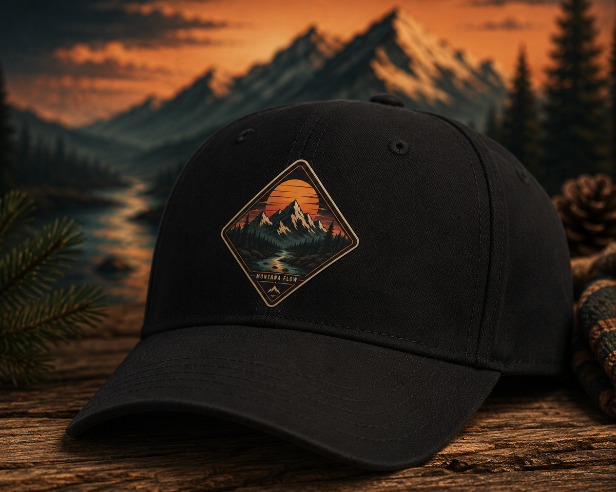 Mountain Sunset Patch Cap | Outdoor Nature Hat