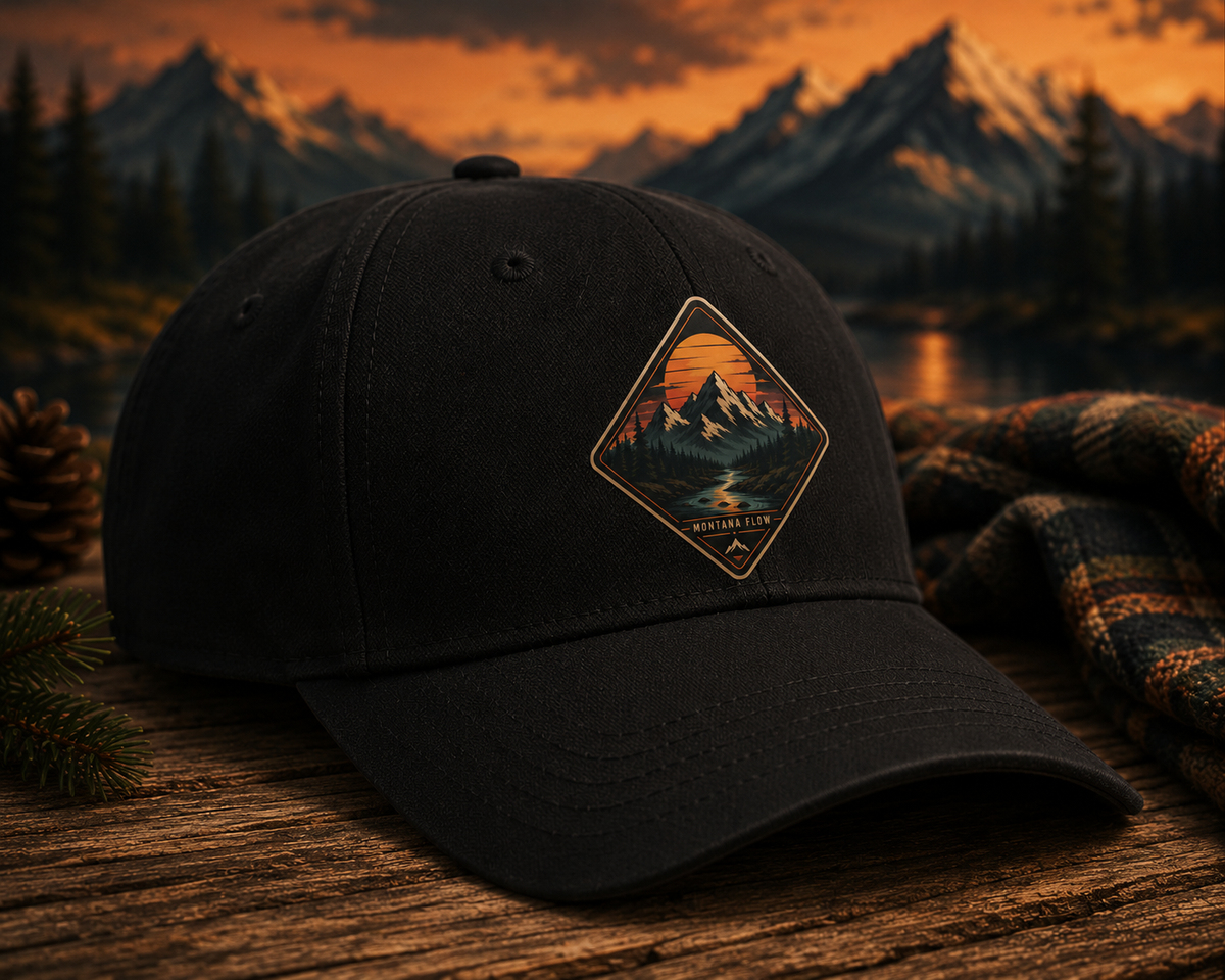 Mountain Sunset Patch Cap | Outdoor Nature Hat