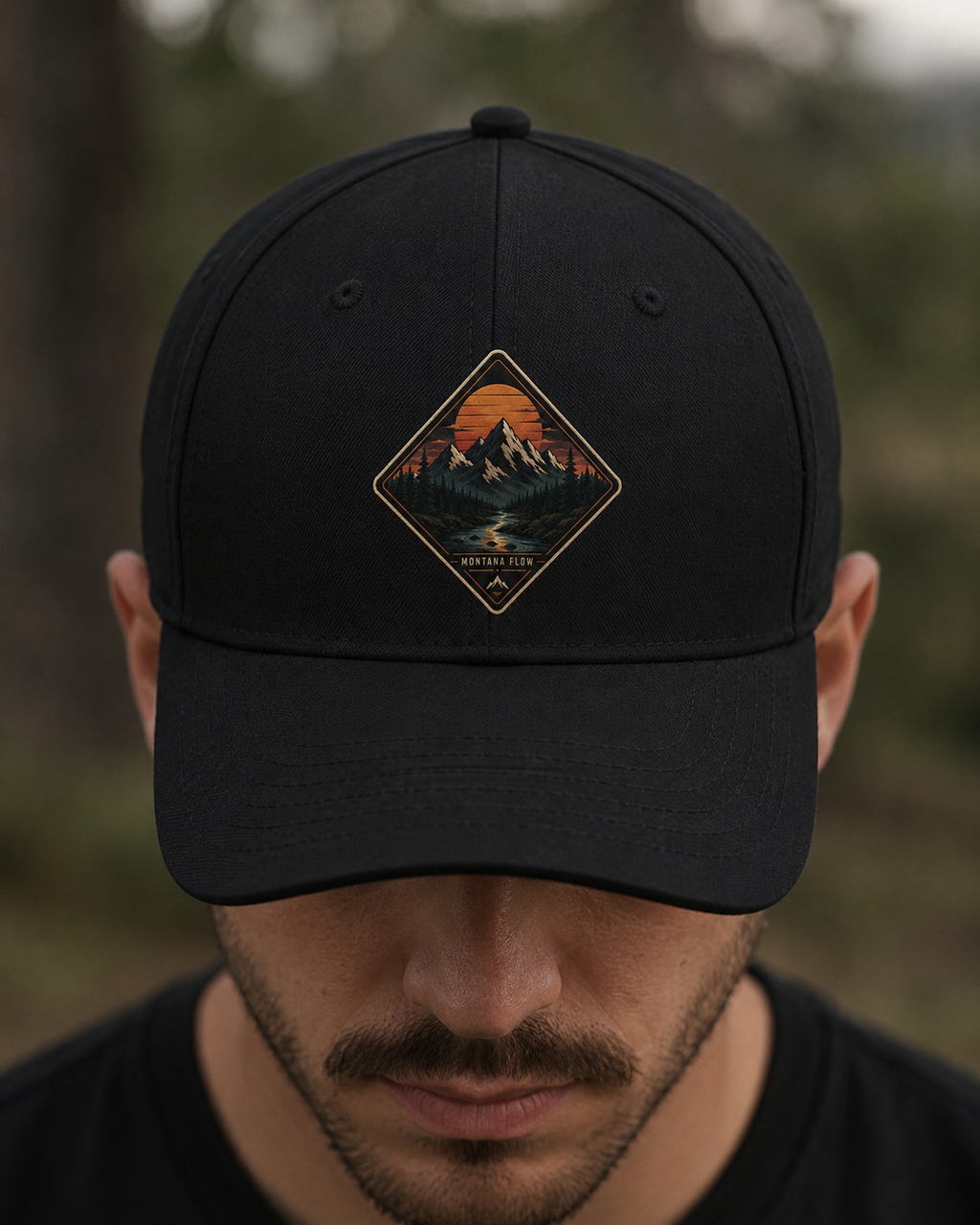 Mountain Sunset Patch Cap | Outdoor Nature Hat