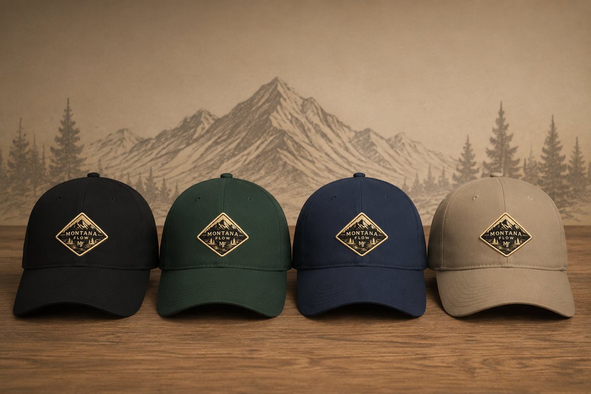 Montana Flow Mountain Patch Hat | Outdoor Adventure Baseball Cap