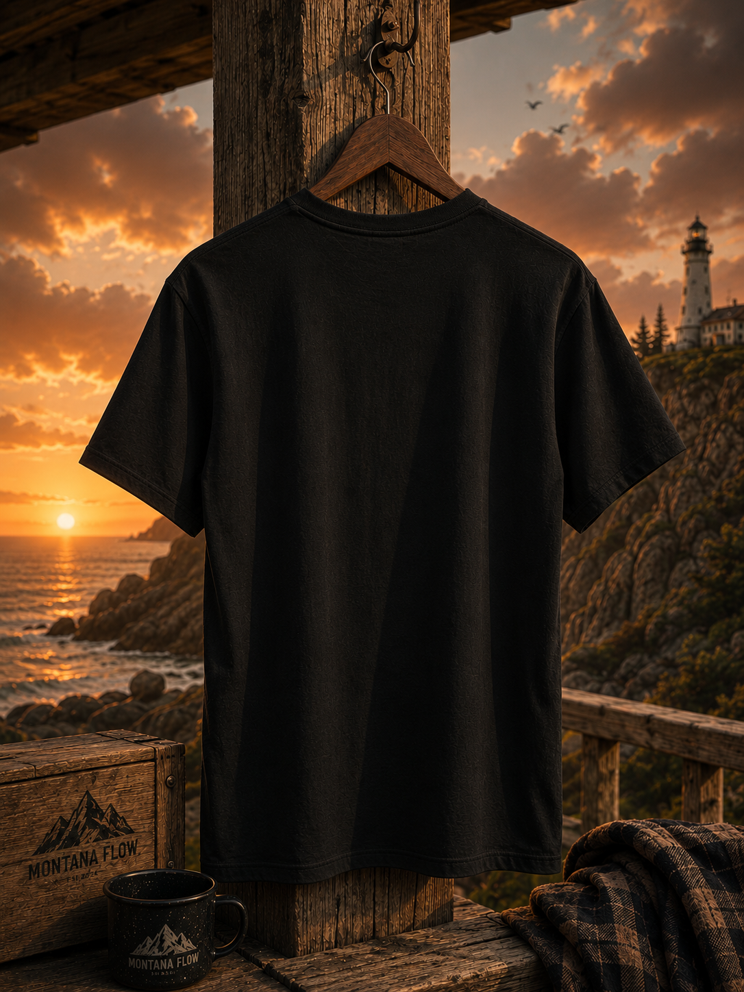 Find Your Freedom Graphic Tee | Coastal Sunset Lighthouse Outdoor Shirt