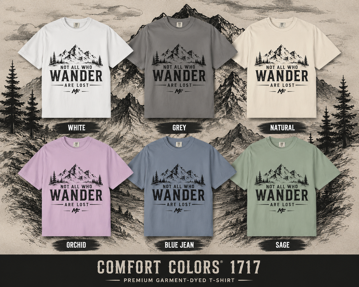T-shirt « Not All Who Wander Are Lost » | T-shirt graphique aventure en montagne