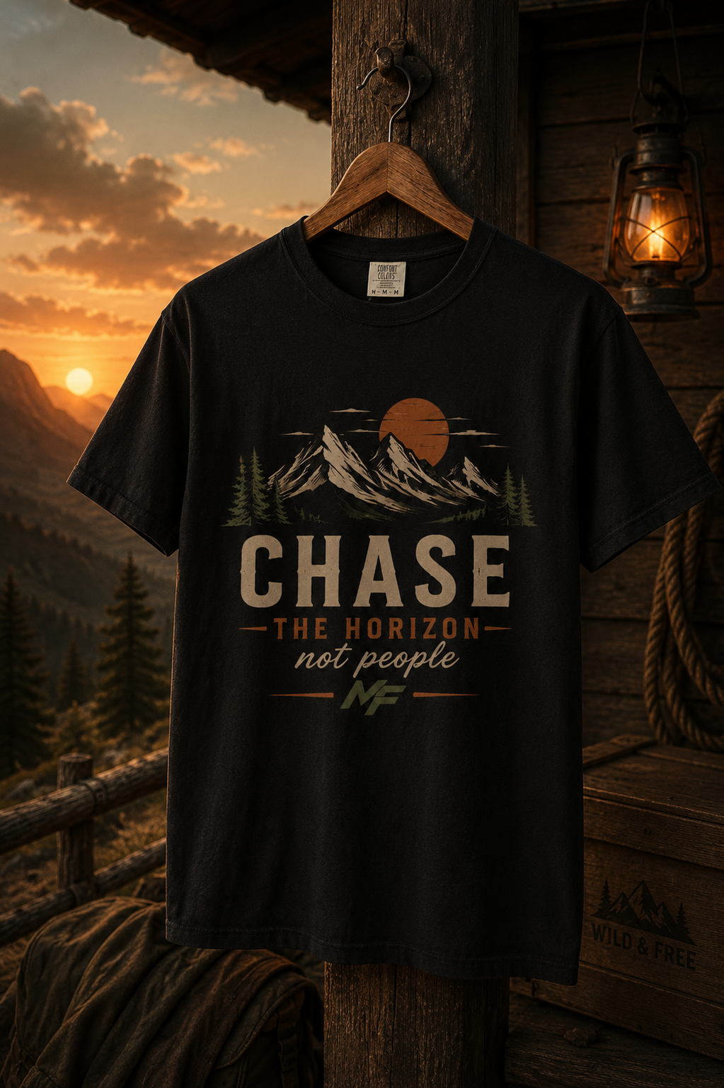 Chase the Horizon Mountain Adventure Graphic T-Shirt