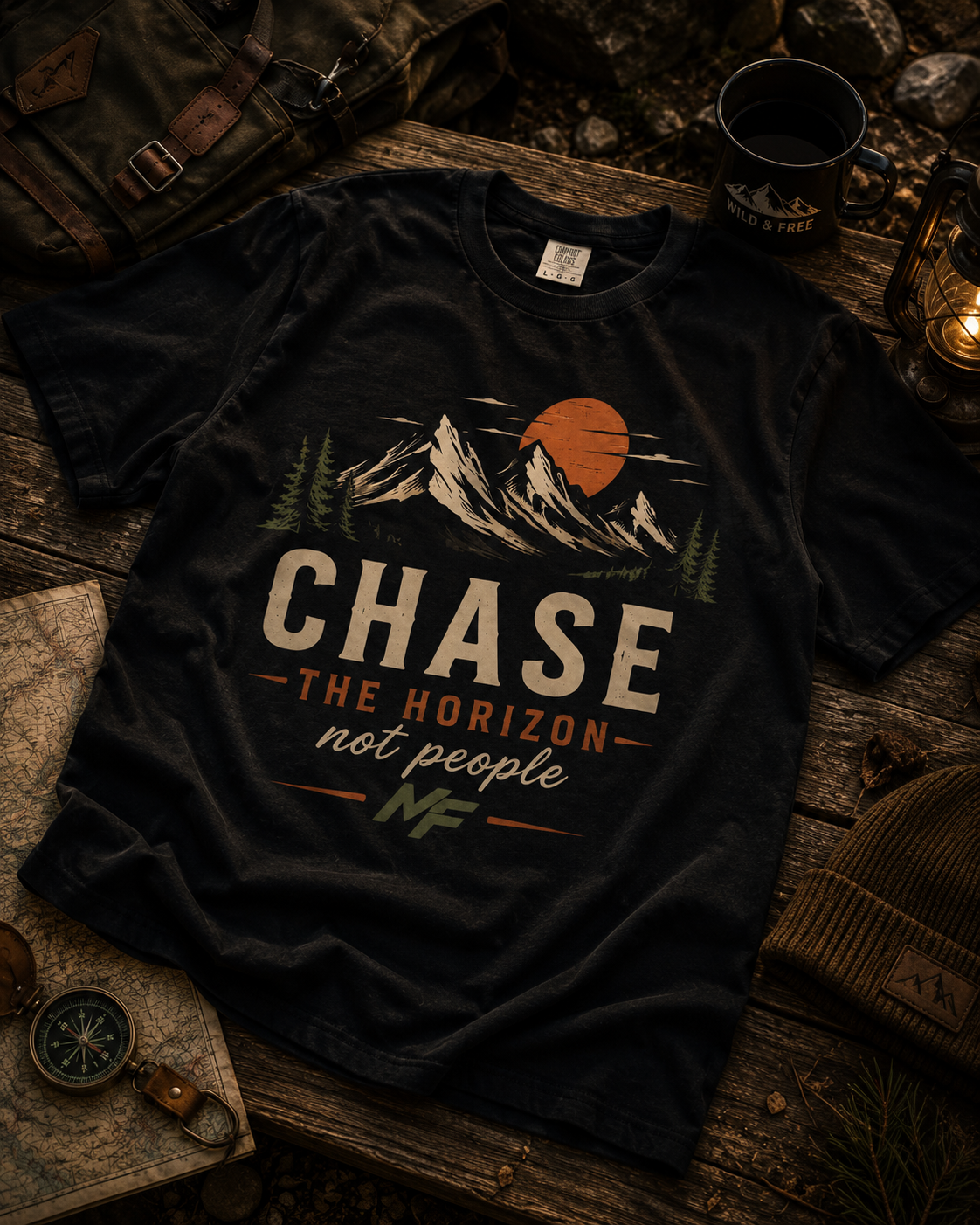 Chase the Horizon Mountain Adventure Graphic T-Shirt