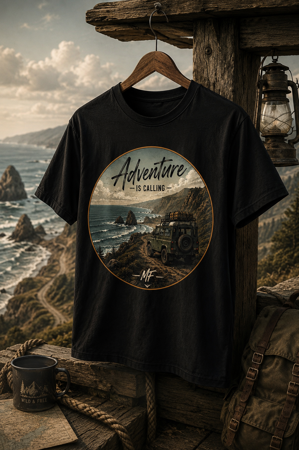 Adventure Is Calling Shirt, Coastal Off Road T-Shirt, 4x4 Beach Adventure Tee, Overland Camping Gift, Nature Explorer Graphic Tee