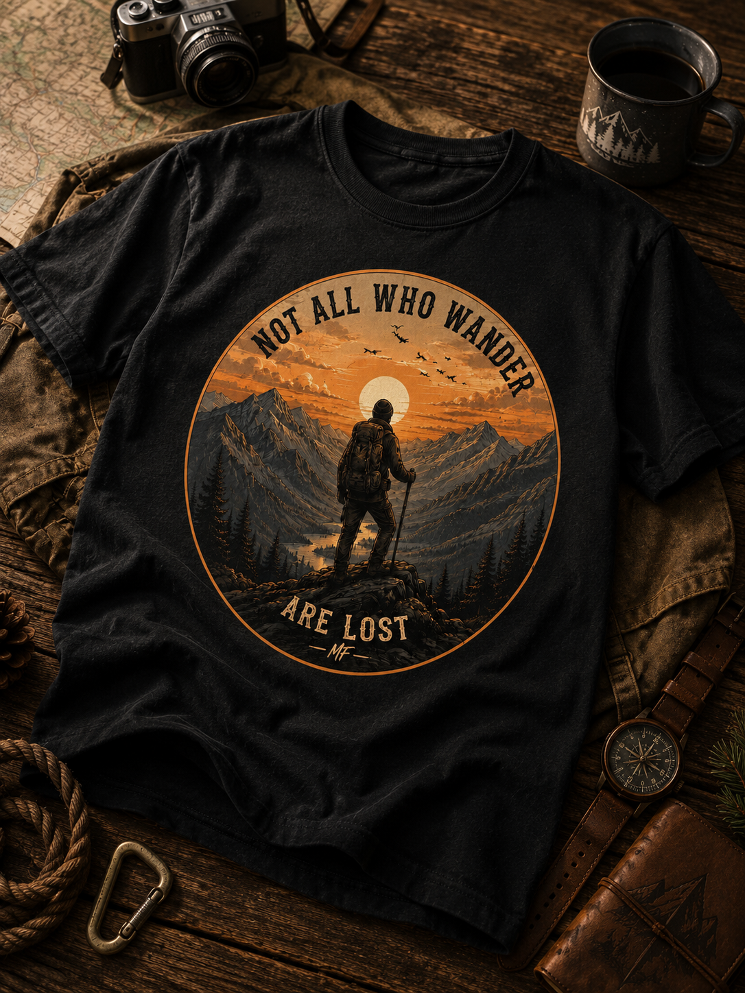 Not All Who Wander Are Lost Shirt | Hiking T-Shirt | Mountain Adventure Tee | Backpacker Gift | Camping Nature Graphic Tee