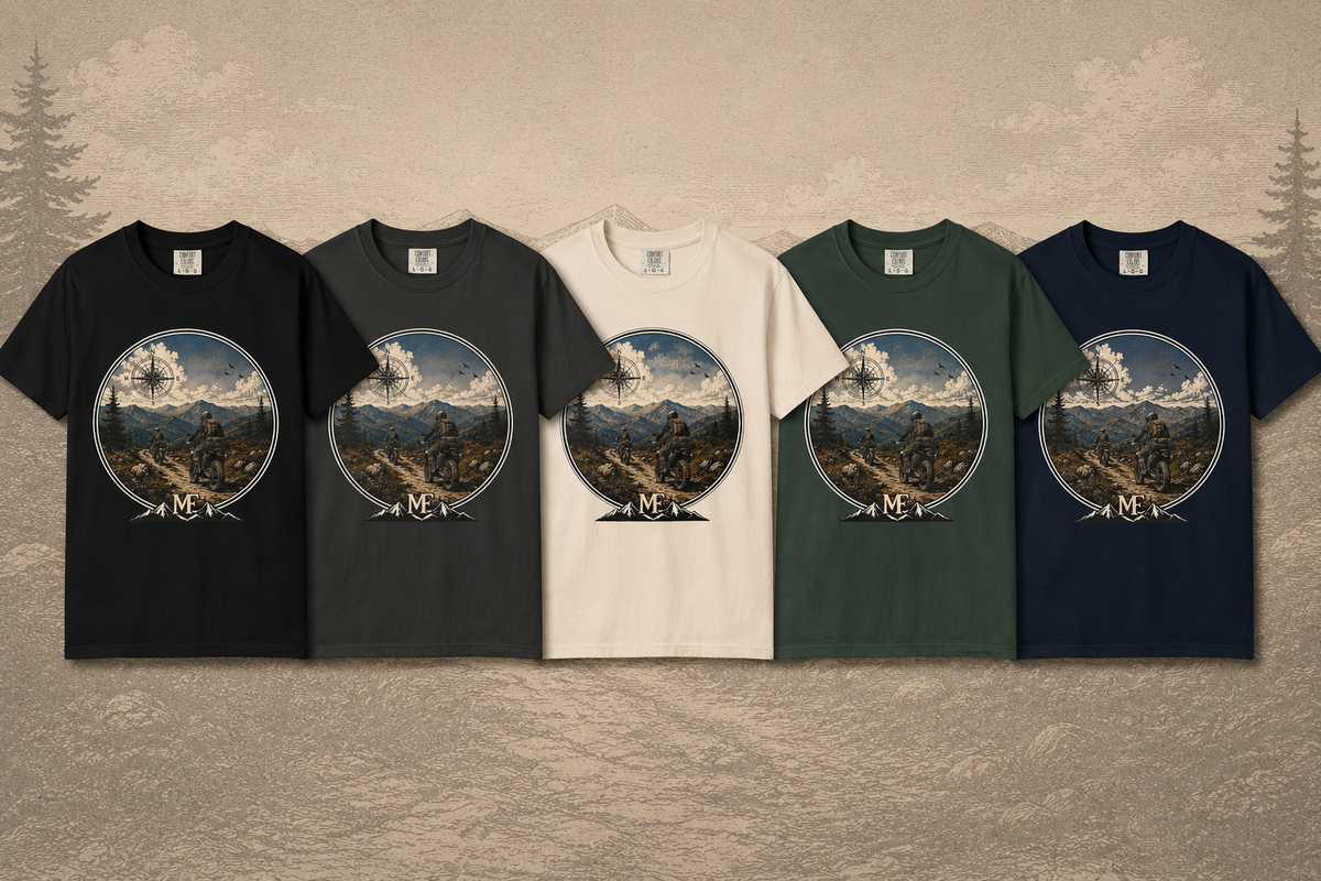 Où mènent les sentiers | T-shirt graphique pour moto d'aventure