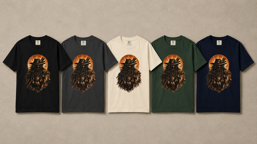 Dark Western Spirit Walker T-Shirt, Vintage Cowboy Shaman Graphic Tee