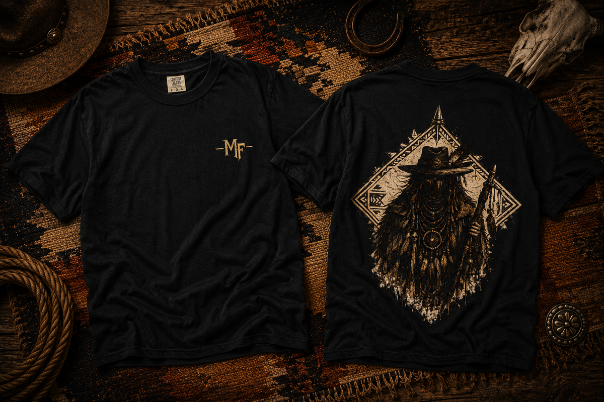 Chemise de shaman de l'Ouest, T-shirt avec imprimé Spirit Walker dans le dos, t-shirt graphique cow-boy tribal, vêtement western vintage, cadeau du désert