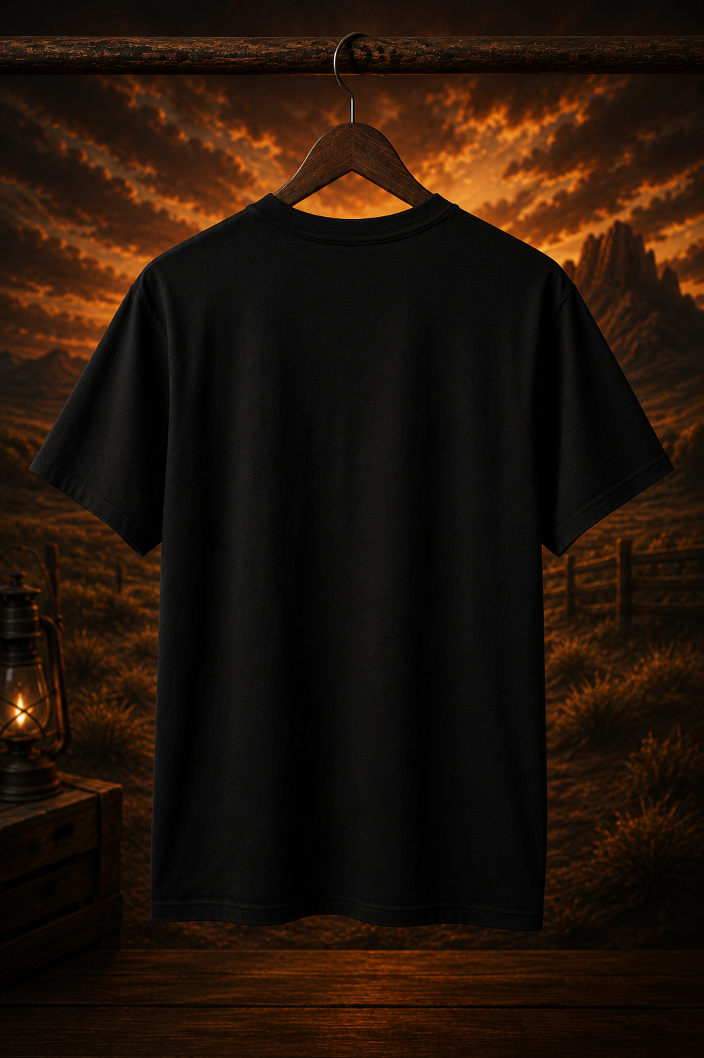 Cowboy Sunset Landscape T-Shirt | Western Horse Rider Graphic Tee, River T Shirt.
