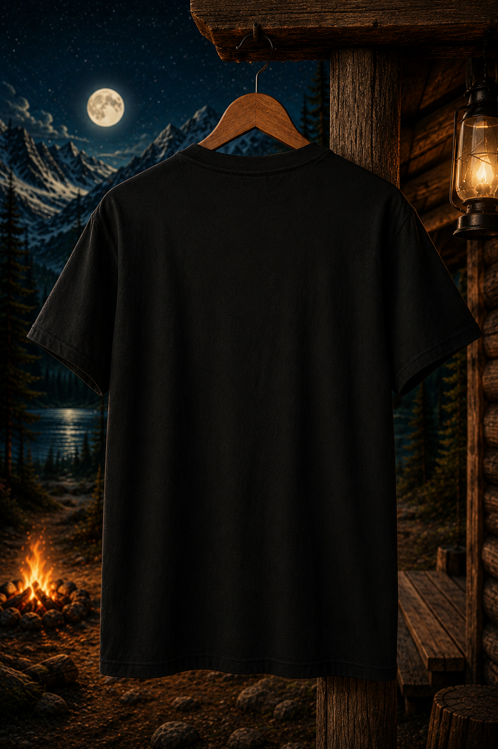 Camping Under The Stars T-Shirt | Mountain Campfire Nature Graphic Tee, Stay Wild Live Free