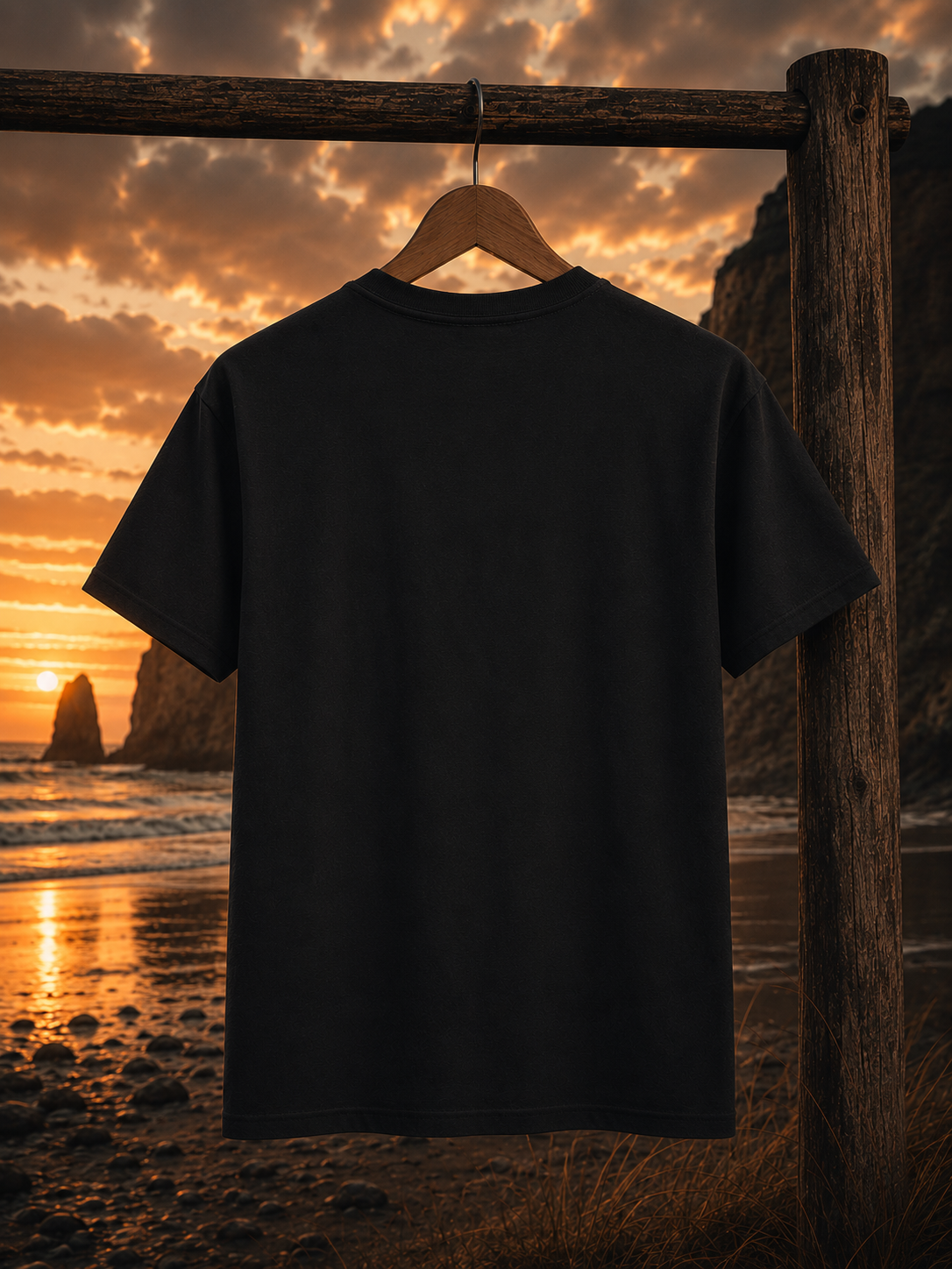 T-shirt « Ride Into The Sunset », t-shirt graphique avec moto et plage, t-shirt d'aventure et de voyage