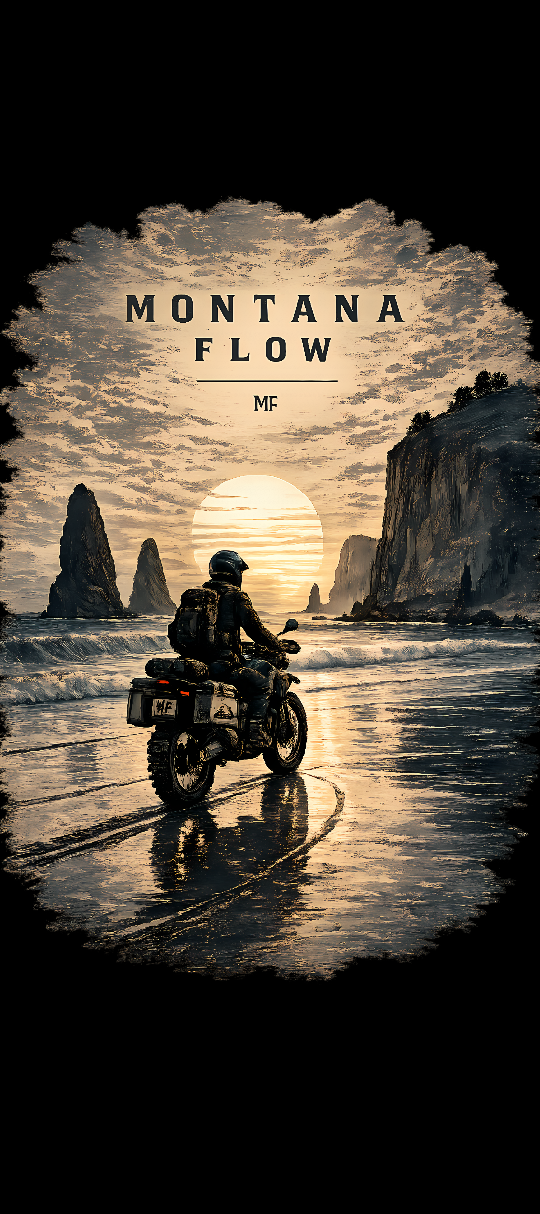 T-shirt « Ride Into The Sunset », t-shirt graphique avec moto et plage, t-shirt d'aventure et de voyage