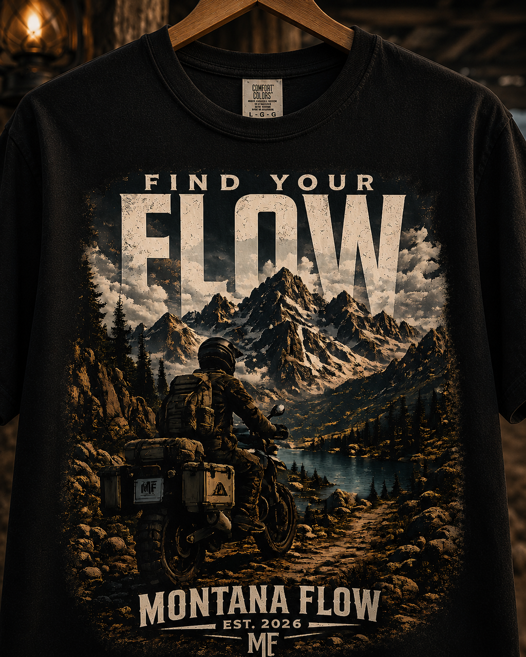 T-shirt d'aventure en montagne « Find Your Flow », t-shirt à motif de motard, cadeau pour explorateur en plein air