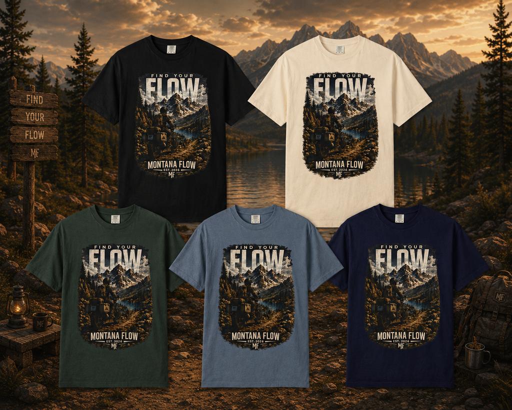 T-shirt d'aventure en montagne « Find Your Flow », t-shirt à motif de motard, cadeau pour explorateur en plein air