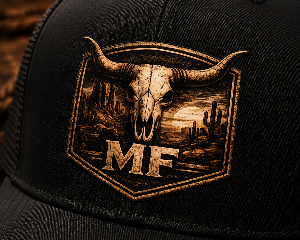 Desert Legacy | Vintage Western Trucker Hat with Bull Skull Patch