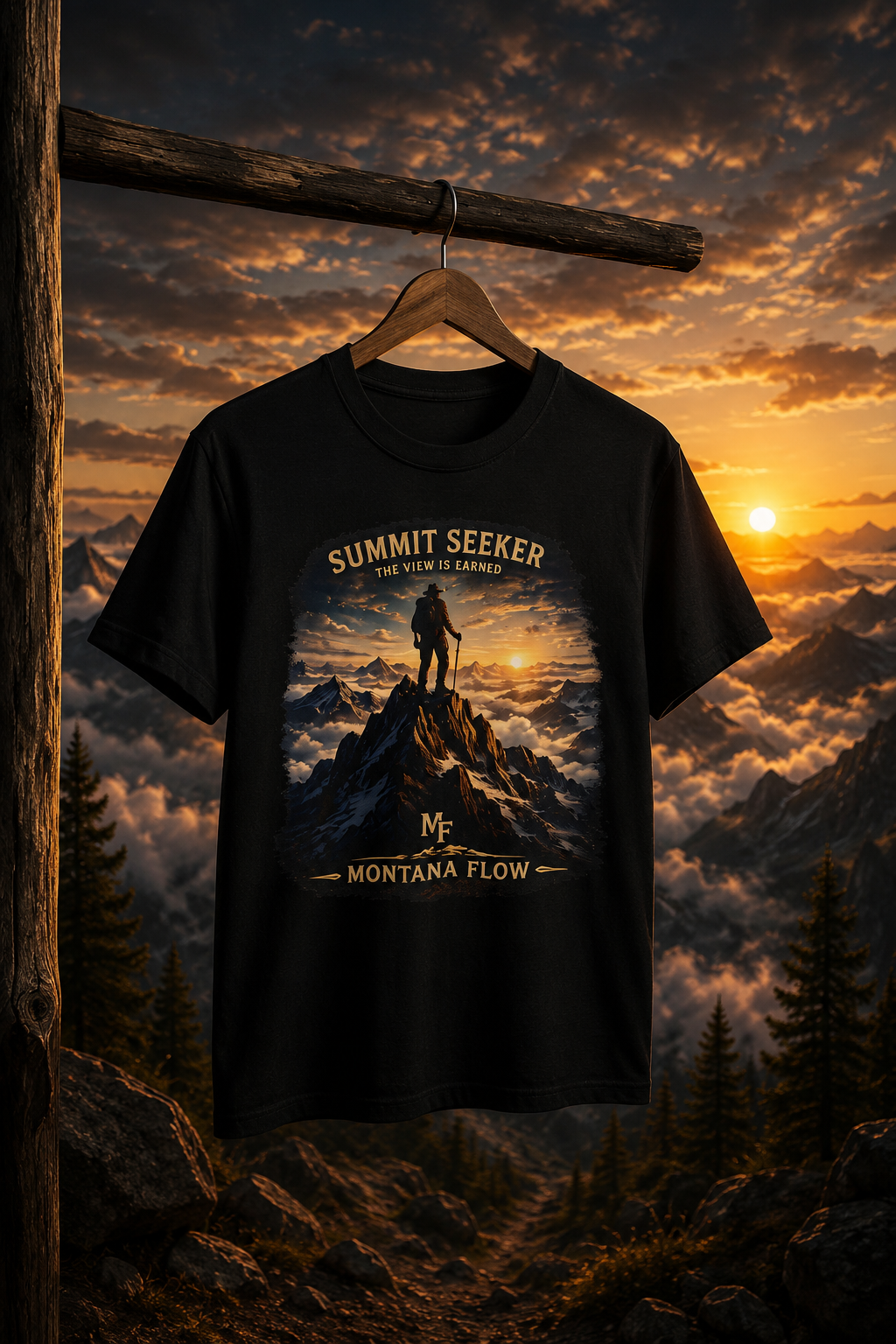 Summit Seeker Shirt | The View Is Earned Mountain Graphic Tee | Outdoor Adventure Gift for Hikers