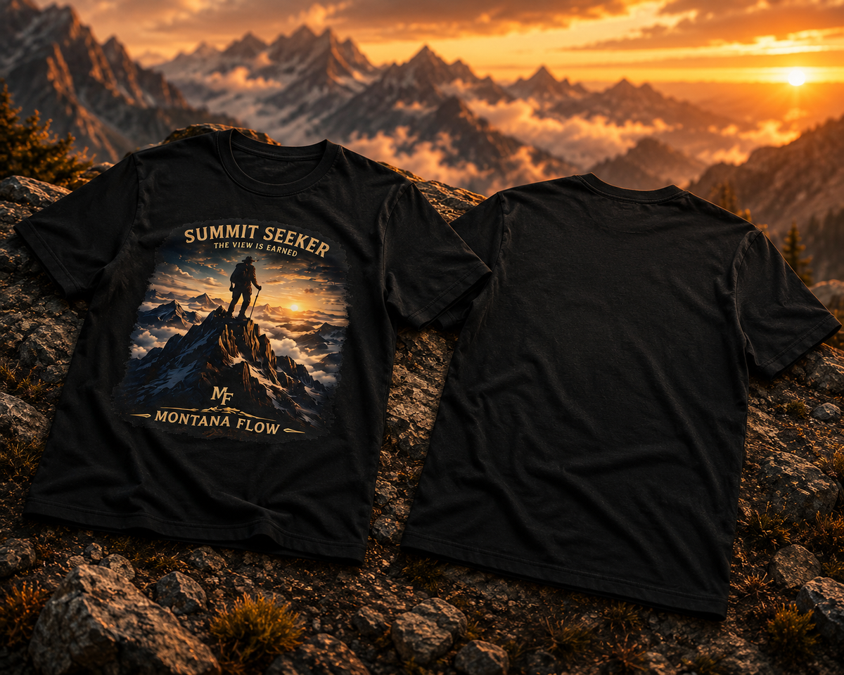 Summit Seeker Shirt | The View Is Earned Mountain Graphic Tee | Outdoor Adventure Gift for Hikers