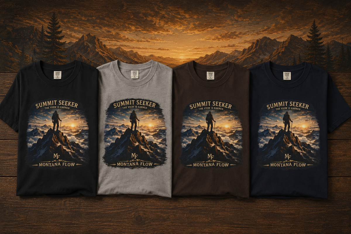 Summit Seeker Shirt | The View Is Earned Mountain Graphic Tee | Outdoor Adventure Gift for Hikers