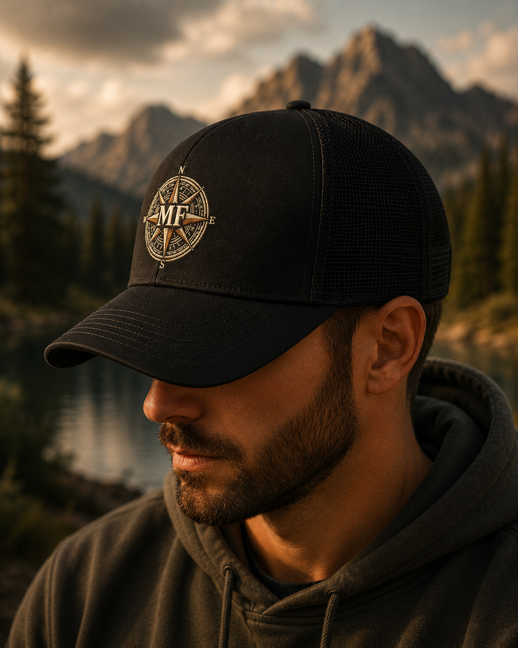 Casquette de routier boussole, casquette d'aventure, chapeau d'extérieur, cadeau de randonnée, casquette de montagne pour road trip