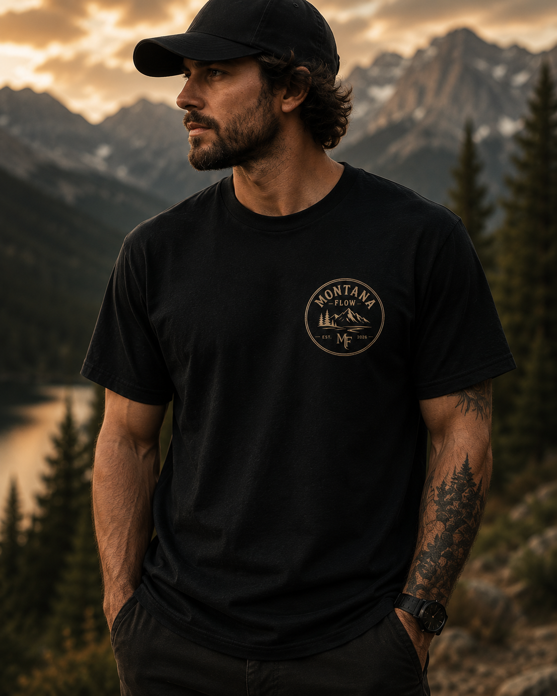 Mountain Wanderer Tee | Longhorn Skull Wilderness Adventure Shirt