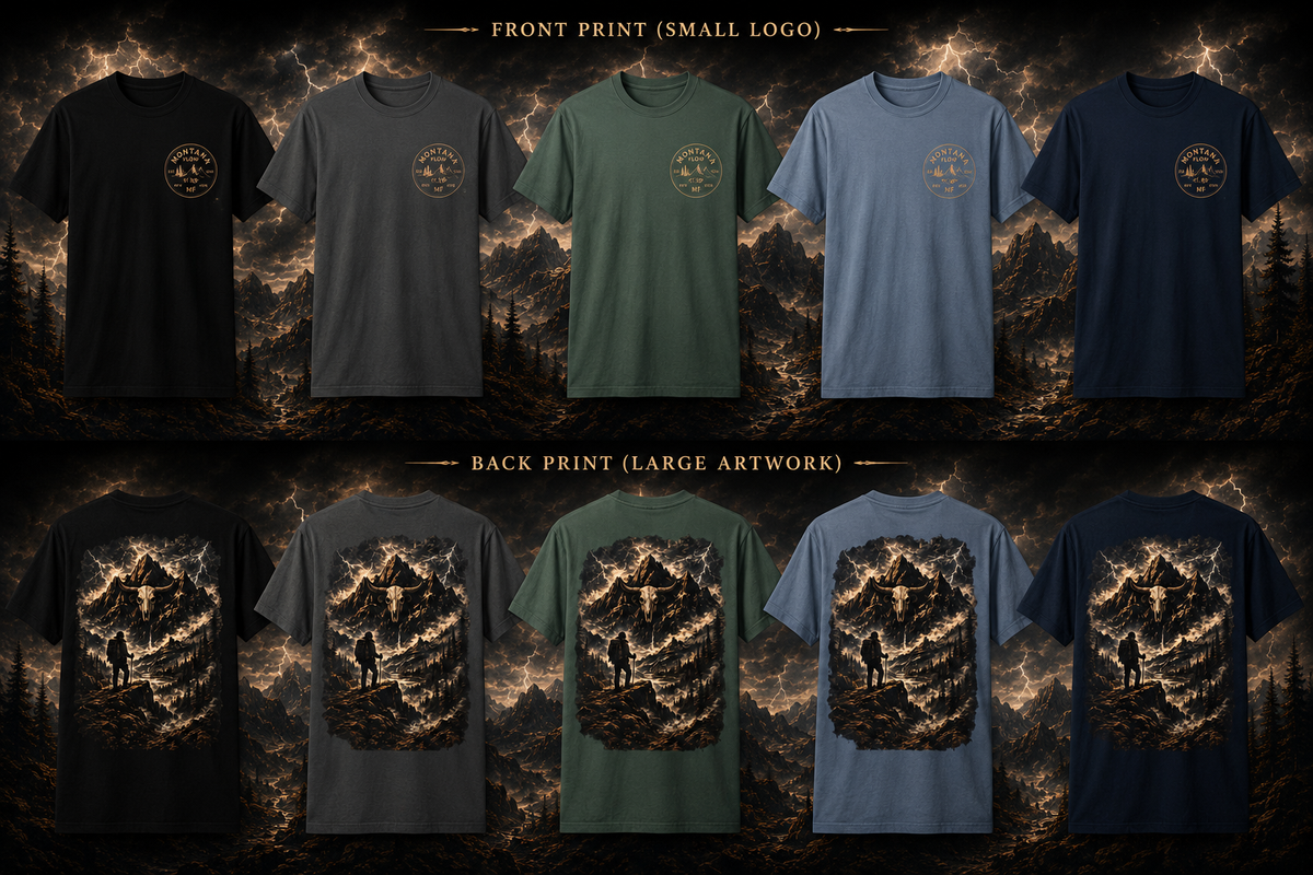 Mountain Wanderer Tee | Longhorn Skull Wilderness Adventure Shirt