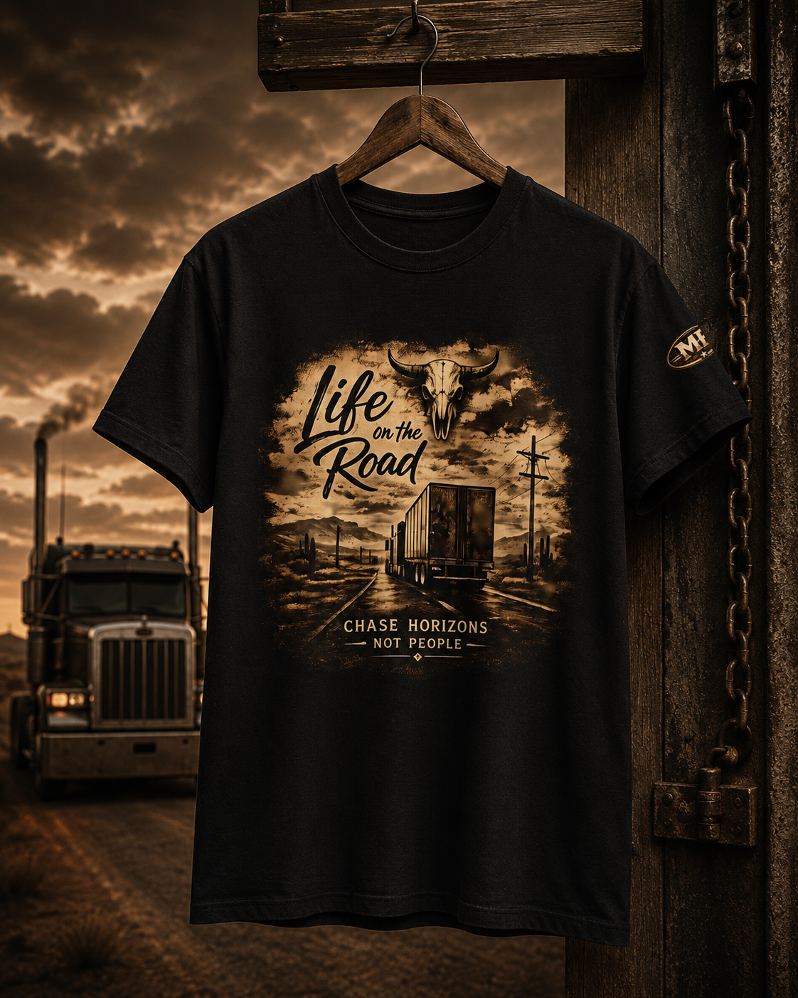 Life on the Road Trucker Tee | Western Road Trip Graphic Shirt