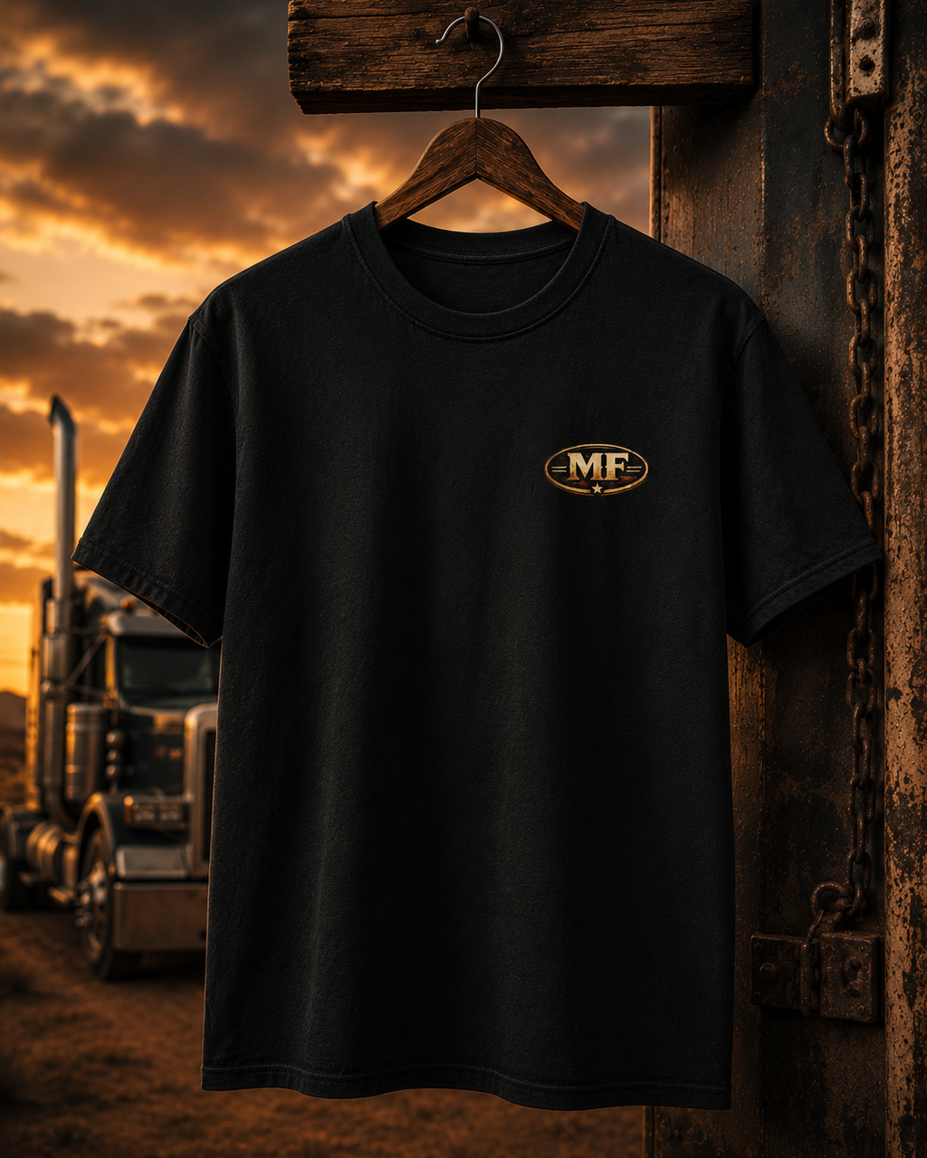T-shirt « The Road Is Calling » | Haut de camionneur western avec crâne de longhorn