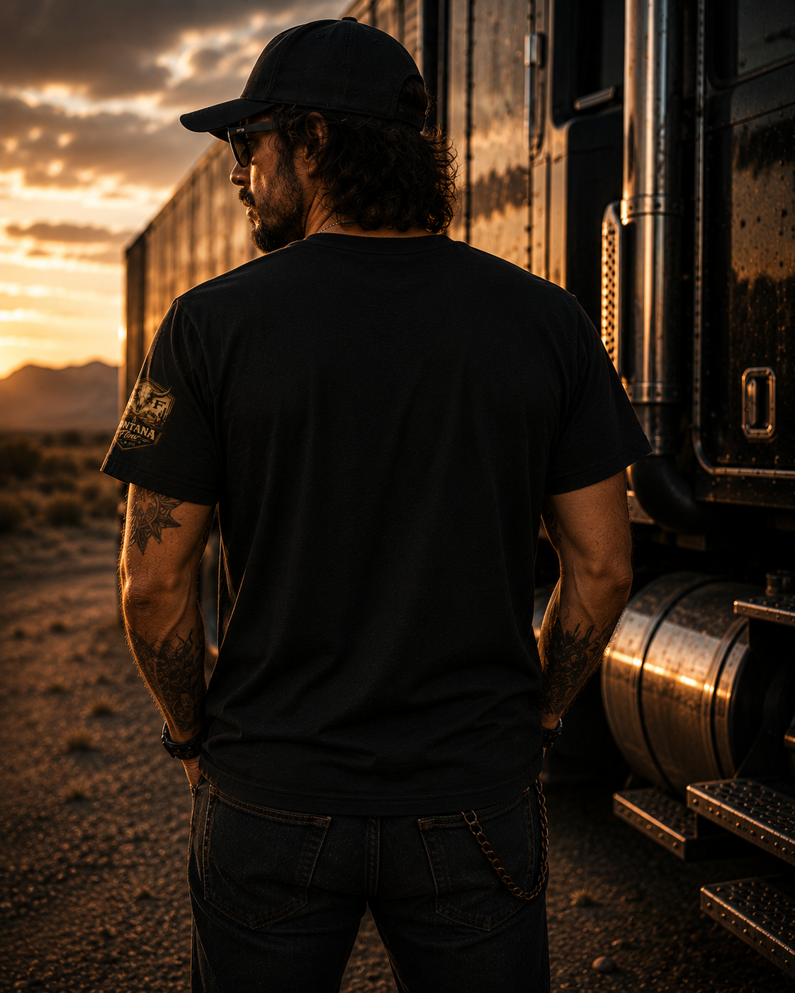 Life On The Road Truck Driver Shirt | Western Longhorn Skull Tee