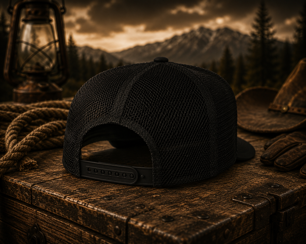 Mountain Trucker Hat, Forest Snapback Cap, Hiking Outdoor Hat, Pine Tree Mesh Cap, Nature Lover Gift