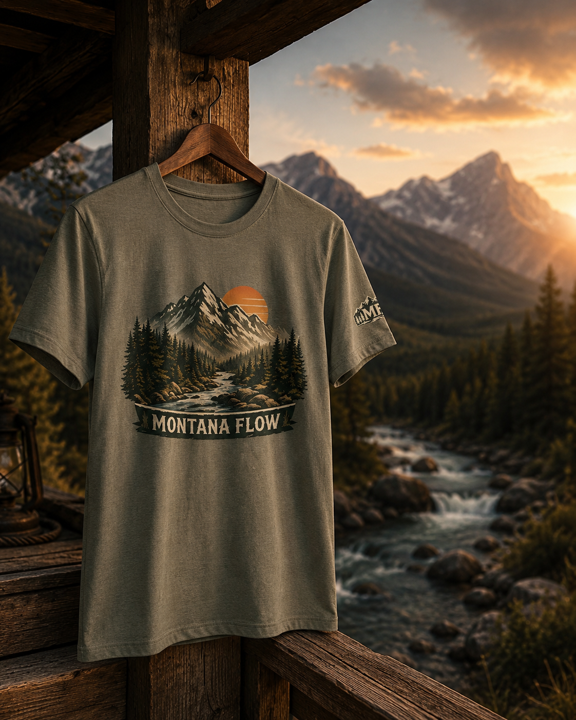 Chemise Rivière de Montagne, T-shirt Vintage à Motif Nature, Chemise de Randonnée et Camping, T-shirt d'Extérieur Parc National