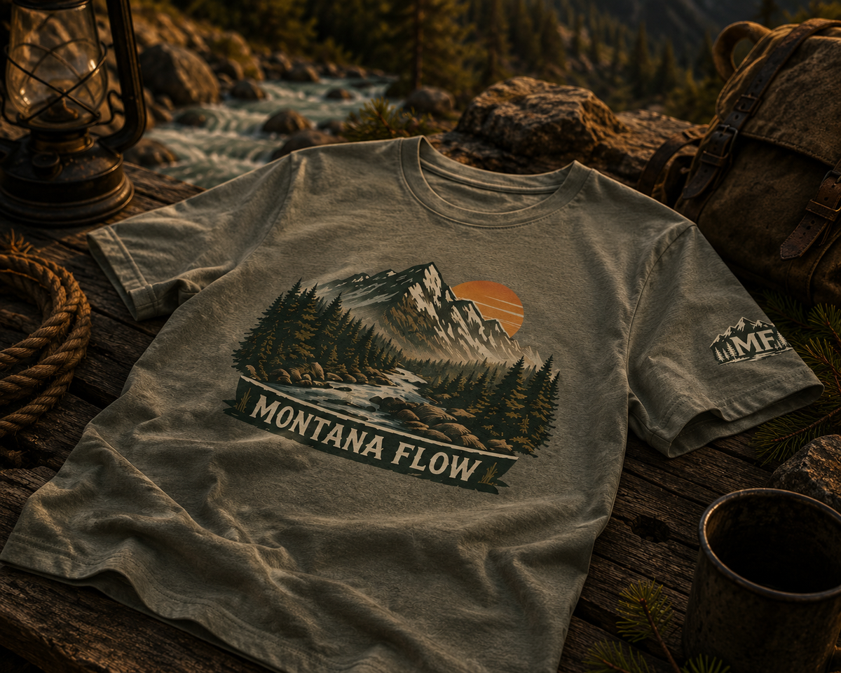 Chemise Rivière de Montagne, T-shirt Vintage à Motif Nature, Chemise de Randonnée et Camping, T-shirt d'Extérieur Parc National