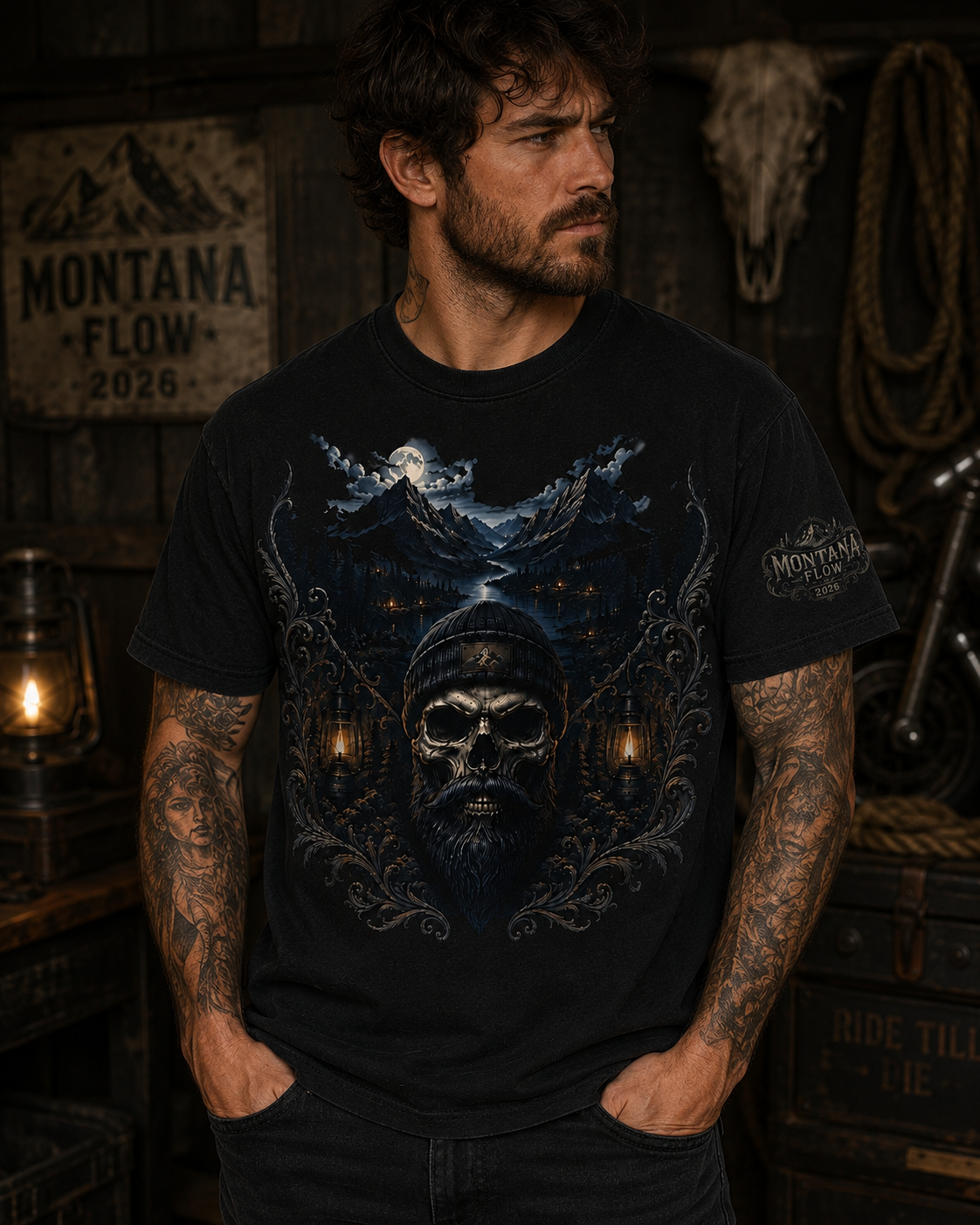 T-shirt Supernatural Mountain, t-shirt graphique de camping, t-shirt de randonnée, cadeau d'aventure en plein air, vêtement nature sombre