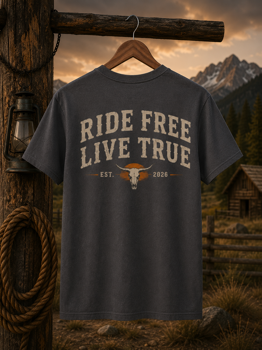 T-shirt western | T-shirt graphique de cow-boy | T-shirt « Ride Free »
