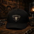 Western Skull Trucker Hat, Montana Flow Snapback Cap, Cowboy Hat