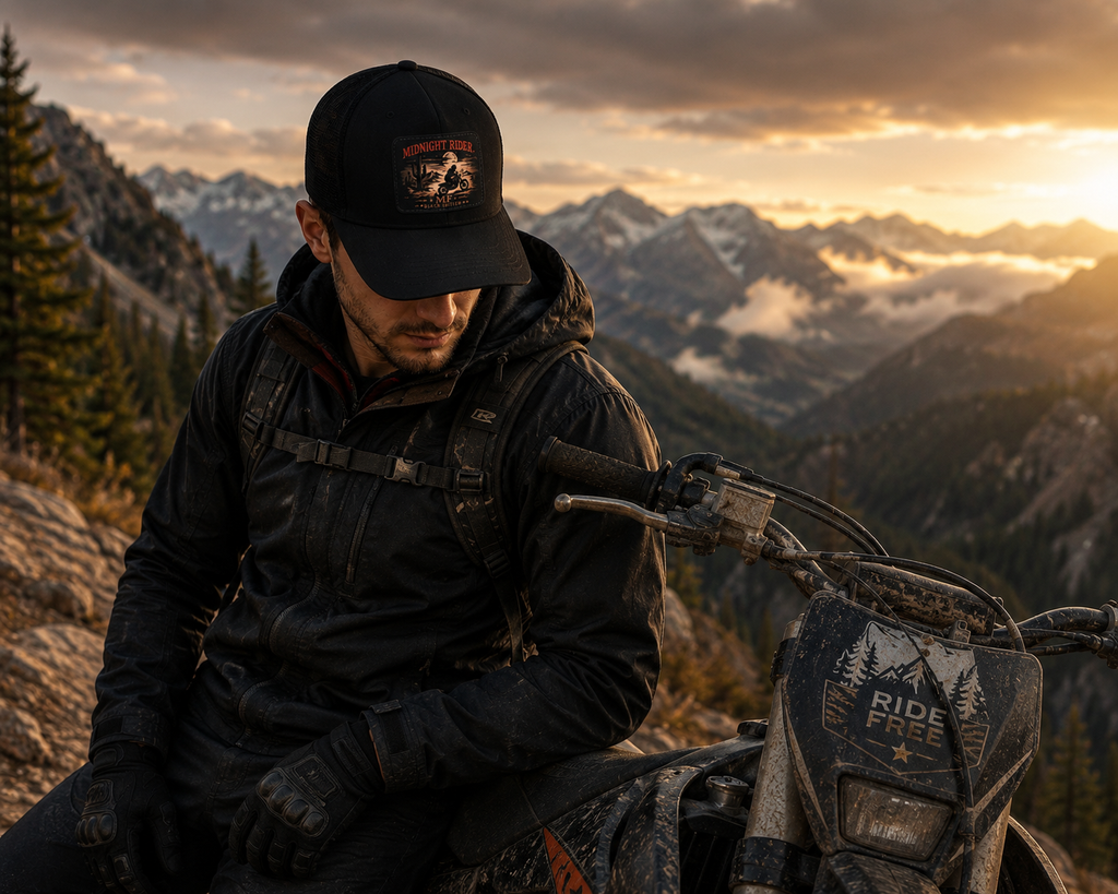 Casquette de moto Midnight Rider, casquette de motard style camionneur, cadeau pour motard
